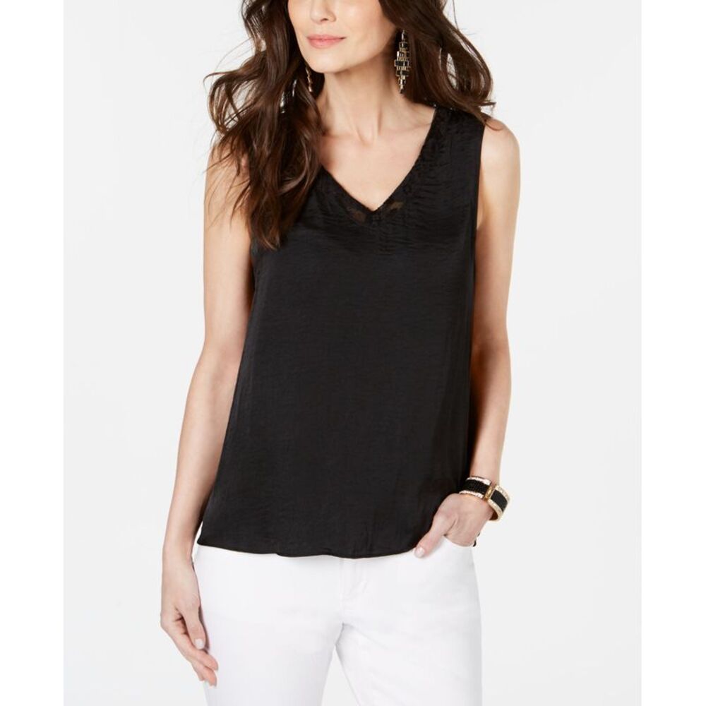 Thalia Sodi Lace Trim V Neck Tank Top